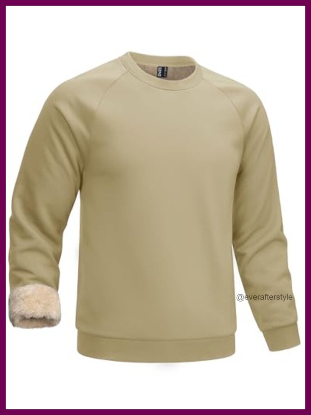 Sherpa Lined Fleece Crew Neck Pullover Sweatshirt Long Sleeve
